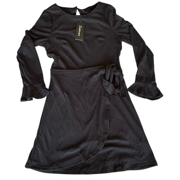 Womens Dress Size Medium Black Long Sleeve Fit and Flare - Picture 1 of 8